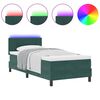 vidaXL LED Box Spring Bed met matras Donkergroen 80 x 200 cm Fluweel