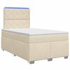 vidaXL Boxspringbed met matras Cr&egrave;mekleurig 120 x 190 cm Stof