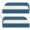 vidaXL Hoekbedframe met Matras met hoofdeinde 2 pcs Blauw Fluweel