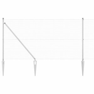 vidaXL Afrasteringspaal Zilverkleurig