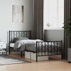 vidaXL Bedframe met hoofd- en voeteneinde metaal zwart 90x200 cm