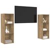 vidaXL Tv-meubelset 2 pcs Artisan Eiken 107 x 35 x 37 cm Bewerkt hout