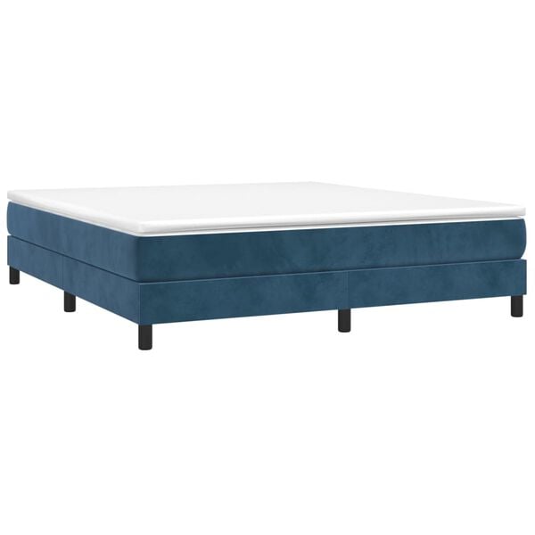vidaXL Boxspring bed 160x200 cm fluweel donkerblauw