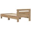 vidaXL Bedframe met hoofdeinde Artisan Eiken 75 x 190 cm Bewerkt hout