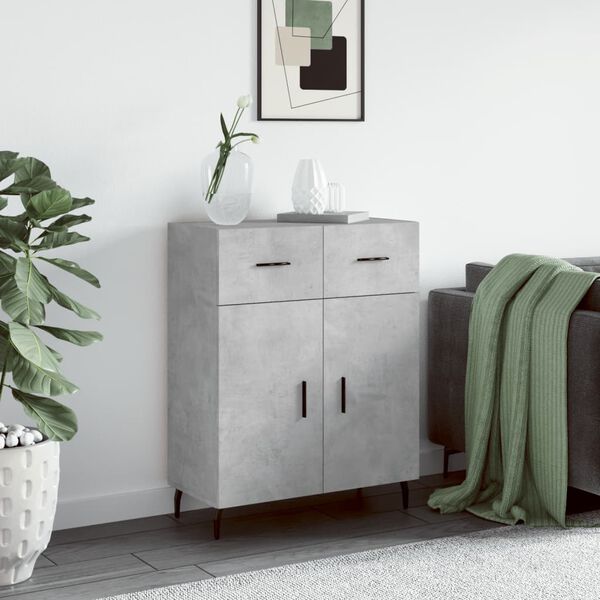 vidaXL Dressoir 69,5x34x90 cm bewerkt hout betongrijs