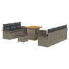 vidaXL Tuinbankenset 10 st Grijs poly rattan