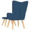vidaXL Relaxstoel met voetenbank stof blauw
