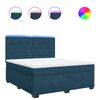 vidaXL Boxspring met matras fluweel blauw 180x200 cm