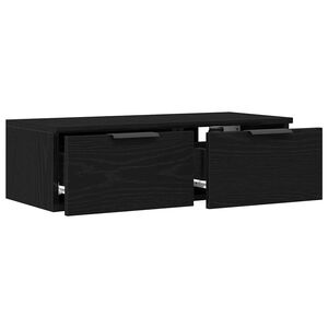 vidaXL Wandkast met lade Zwart Eiken 68 x 30 x 20 cm Bewerkt hout