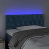vidaXL Hoofdbord LED 90x7x78/88 cm fluweel donkerblauw