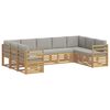 vidaXL Buiten bankenset 9 st Wit en Lichtgrijs Polyester