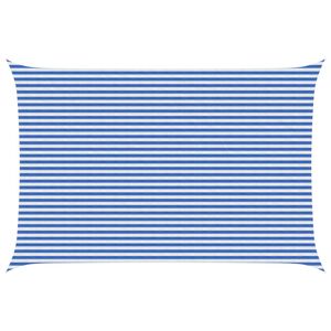 vidaXL Zonneschaduwzeil Blauw en Wit 4 x 7 m HDPE