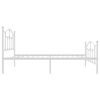 vidaXL Bedframe met hoofd- en voeteneinde metaal wit 75x190 cm