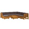 vidaXL Buiten bankenset met kussen 9 Stuk Bruin Massief Acaciahout