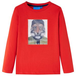 vidaXL Kindershirt met lange mouwen 128 rood
