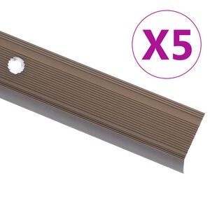 vidaXL Trapneuzen L-vormig 5 st 90 cm aluminium bruin