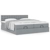 vidaXL Ottoman bed met matrassen 180x200cm stof lichtgrijs