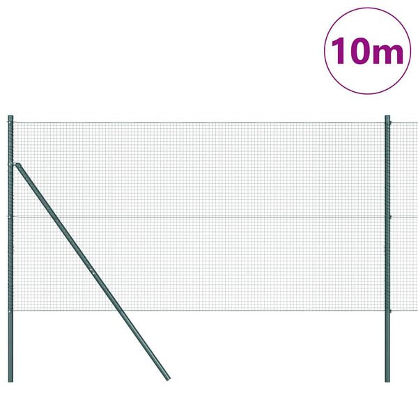 vidaXL Afrasteringspaal Groen 10 x 1 m (19 x 19 mm mesh) Staal