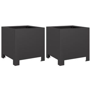 vidaXL Plantenbakken 2 st 30x30x30 cm staal zwart