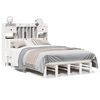vidaXL Bed met boekenkast zonder matras grenenhout wit 135x190 cm