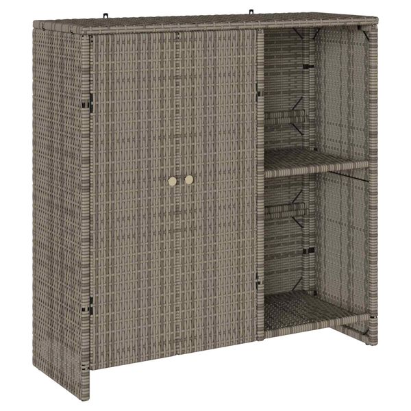 vidaXL Opbergkast met plank met opslag Grijs 100 x 36 x 102 cm Rattan