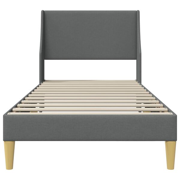vidaXL Bedframe met hoofdeinde Donkergrijs 100 x 200 cm Stof