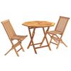 vidaXL 3-delige opvouwbare bistroset voor in de tuin Naturel