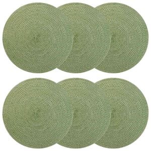 vidaXL Jute placematten 6 st Olijfgroen 100% Tossa Jute