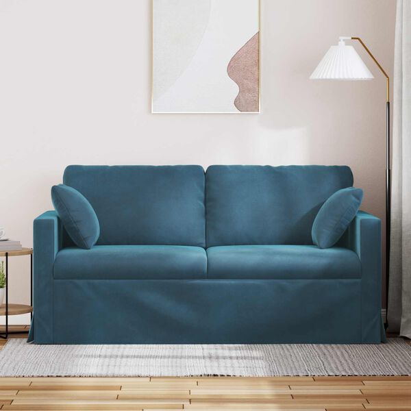vidaXL Bank Blauw 158 x 78 x 80 cm Fluweel