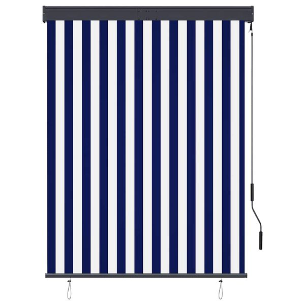vidaXL Rolgordijn voor buiten 120x250 cm blauw en wit