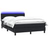 vidaXL Boxspring met matras en LED fluweel zwart 140x220 cm