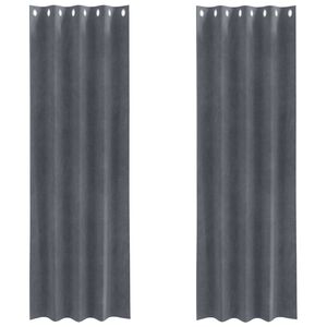 vidaXL Verduisterende gordijnen 2 pcs Lichtgrijs 140 x 225 cm Fluweel