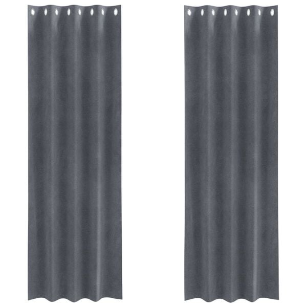 vidaXL Verduisterende gordijnen 2 pcs Lichtgrijs 140 x 225 cm Fluweel
