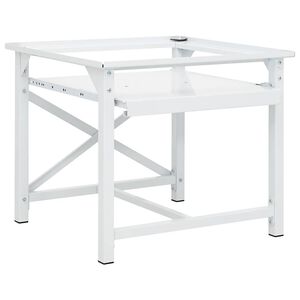 vidaXL Wasmachineverhoger met uittrekbaar schap wit