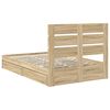 vidaXL Opslag bed met lade Sonoma Eiken 120 x 190 cm Bewerkt hout