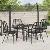 vidaXL Tuin Eetset 5 pcs Zwart poly rattan