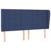 vidaXL Hoofdbord met randen 203x23x118/128 cm stof blauw