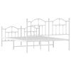 vidaXL Bedframe met hoofd- en voeteneinde metaal wit 140x200 cm