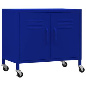 vidaXL Opbergkast 60x35x56 cm staal marineblauw