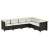 vidaXL 7-delige Loungeset met kussens poly rattan zwart