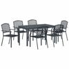 vidaXL Tuin eettafelset 7 st Antraciet Poedercoating staal