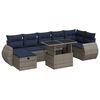 vidaXL 8-delige Loungeset met kussens poly rattan acacia grijs