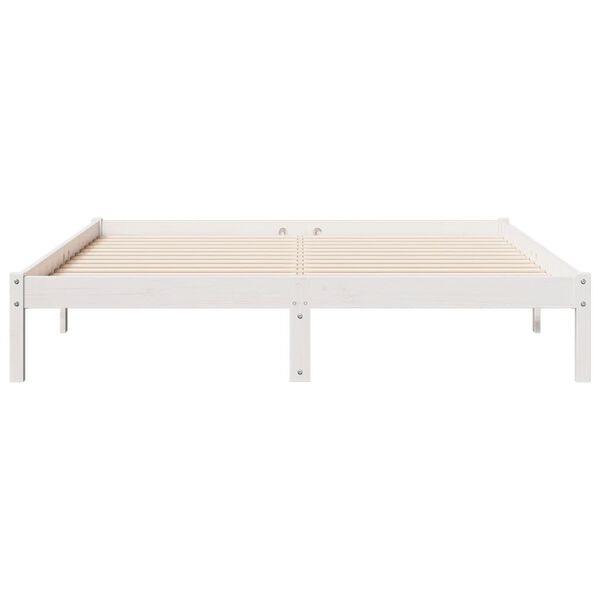vidaXL Bedframe extra lang zonder matras grenenhout wit 140x220 cm