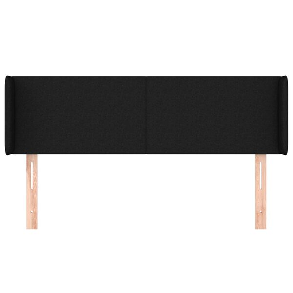 vidaXL Hoofdbord met randen 147x16x78/88 cm stof zwart