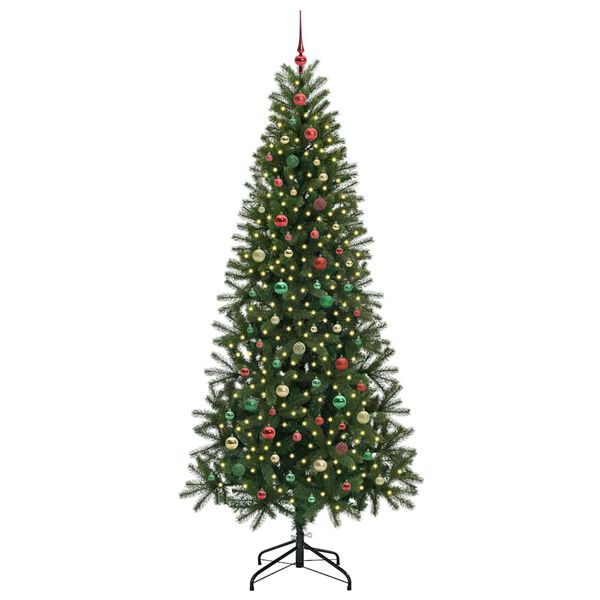 vidaXL Kunstkerstboom met 300 LED met standaard Groen 240 cm PE en PVC