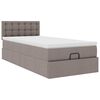 vidaXL Bed met matras 90x200 cm stof taupe
