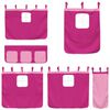vidaXL Stapelbed met gordijnen 90x190 cm grenenhout roze