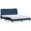 vidaXL Bedframe met LED zonder matras "Hvar" 160x200 cm stof blauw