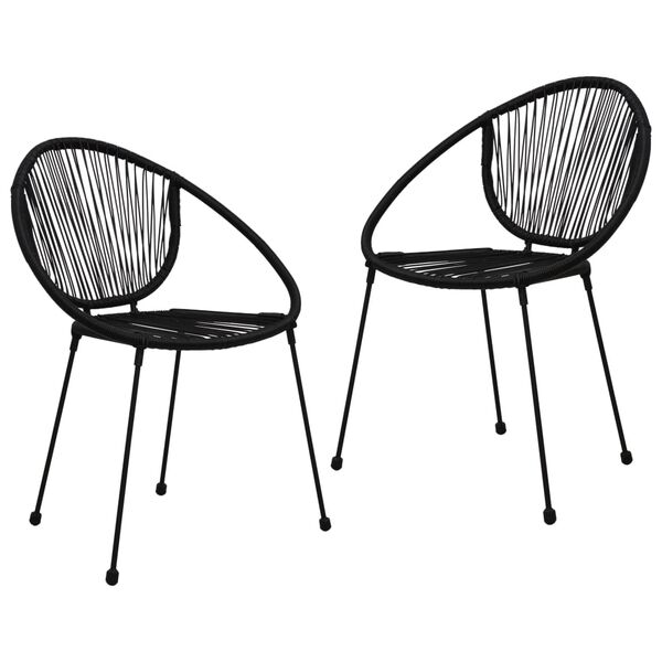 vidaXL 3-delige Tuinset PVC-rattan zwart