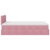 vidaXL Bed poef met matras en LED's 120x190 cm fluweel roze